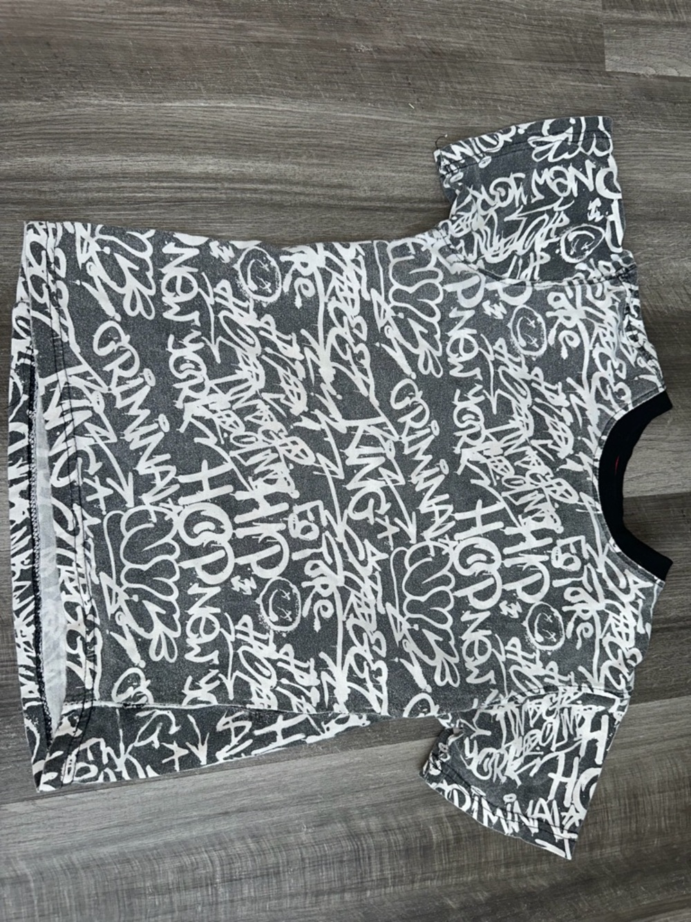 Kids Short Sleeve Graphic Tee - Grey & White